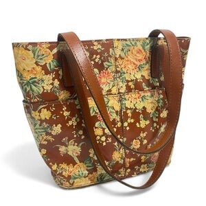 Patricia Nash Ascot Tote Floral Leather Handbag Vintage Botanical Garden P665359